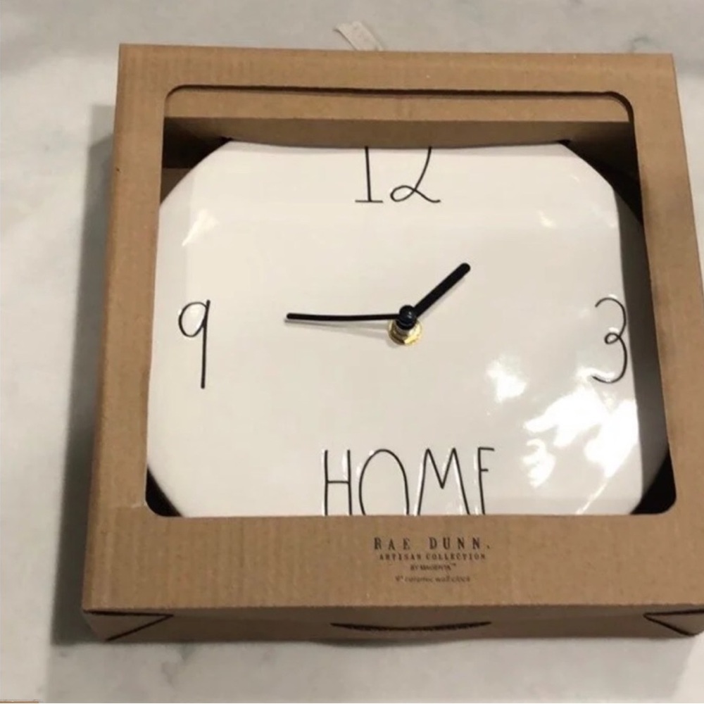Rae Dunn White HOME Wall Clock